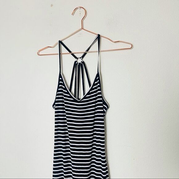 EUC Aeropostale Black Striped Bodycon Dress Medium - Picture 3 of 6